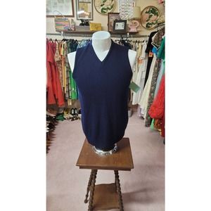 L tall vintage navy blue sweater vest